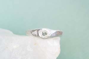 Hestia Ring - Sterling Silver with Green Sapphire