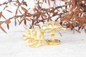 Botanical Collection: Ramarama Leaf Cufflinks - Gold Plated