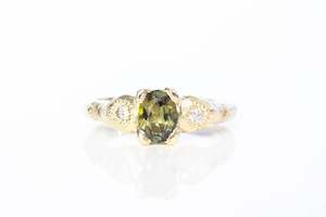 Engagement Rings: Thalia Ring - 9ct Yellow Gold with Green Sapphire