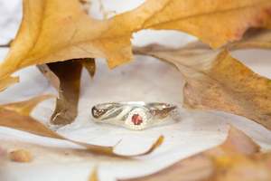All Bands: Daphne Ring - Sterling Silver with Garnet