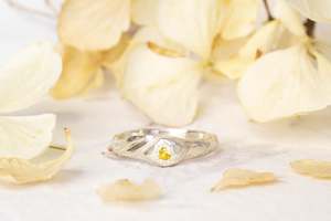 Daphne Ring - Sterling Silver with Yellow Sapphire