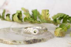 Daphne Ring - Sterling Silver with Green Sapphire