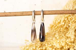 Endora Hoops - Sterling Silver with Agate