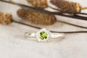 August Birthstones: Neve Ring - Sterling Silver with Peridot