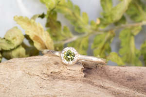 September: Virens Ring - Sterling Silver with Green Sapphire
