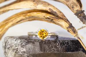 November: Quadra Ring - Sterling Silver with Citrine