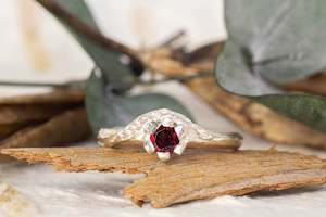 Cybele Ring - Sterling Silver with Garnet