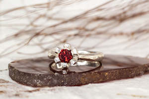 Sol Ring - Sterling Silver with Garnet