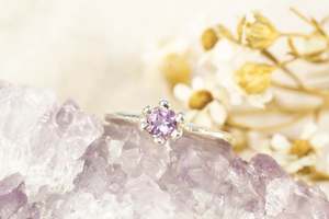 Silver Rings: Vesta Ring - Sterling Silver with Amethyst