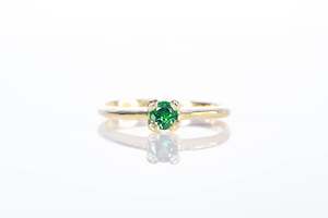 Droplet Ring - 14ct Yellow Gold with Tsavorite Garnet