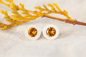 November: Pelagus Studs - Sterling Silver with Citrine