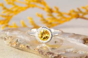 Lota Ring - Sterling Silver with Citrine