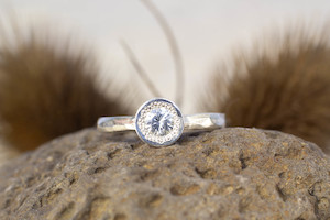 Pelagus Ring - Sterling Silver with White Zircon