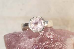 Silver Rings: Eluo Ring - Sterling Silver with Rose Quartz
