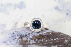 Eluo Ring - Sterling Silver with London Blue Topaz