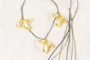 Botanical Collection: Waimea Leaf Pendant on Braided Cord - Triple