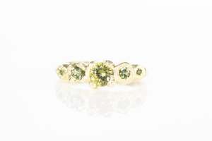 Orion Ring - 14ct Yellow Gold with Yellow-Green Sapphires