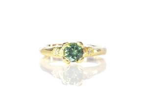 Mira Ring - 9ct Yellow Gold with 0.6ct Sea-Green Sapphire