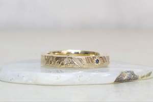 Narrow Bark Band with Gems