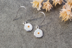 Vega Drop Earrings with Orange Garnets - Sterling Silver
