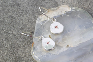 Earrings: Vega Drop Earrings with Pink Sapphires - Sterling Silver
