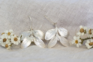 Lyris Leaf Earrings - Sterling Silver