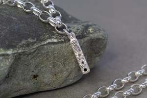 Pillar Charm Bracelet with Three Sapphires - Sterling Silver
