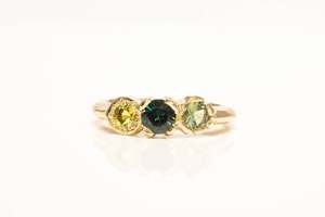 Engagement Rings: Hecate Ring - 9ct Yellow Gold with Green Sapphires