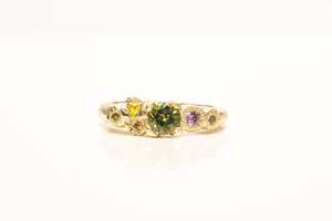 Stratus Ring - 9ct Yellow Gold with Green, Pink & Yellow Sapphires