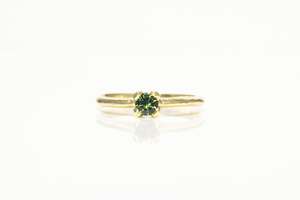Engagement Rings: Droplet Ring - 14ct Yellow Gold with Mid-Green Sapphire