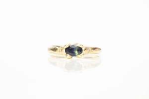 Engagement Rings: Argus Ring - 9ct Yellow Gold with Blue-Teal Sapphire