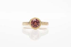 Engagement Rings: Grove Ring - 9ct Yellow Gold with Pink Garnet