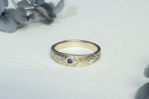 All Bands: Aegis Ring - 9ct White Gold with Blue Sapphire