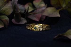 All Bands: Aegis Ring - 9ct Yellow Gold with Green Sapphire
