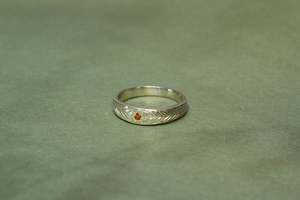 All Bands: Aegis Ring - Sterling Silver with Orange Sapphire