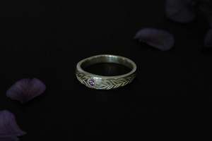 All Bands: Aegis Ring - Sterling Silver with Purple Sapphire