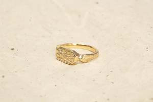 April: Relic Signet Ring - 9ct Yellow Gold with Diamond