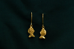 Earrings: Fish Drop Earrings - Gold Plated