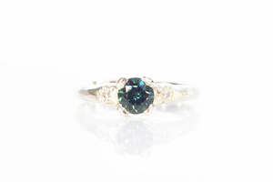 Engagement Rings: Mira Ring - 9ct White Gold with 0.8ct Teal Sapphire
