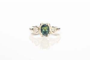 Apollo Ring - 9ct White Gold with Parti-Sapphire and Diamonds