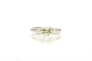 Argus Ring - 9ct White Gold with Green Sapphire