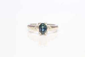 Eos Ring - 9ct White Gold with 0.99ct Blue Sapphire