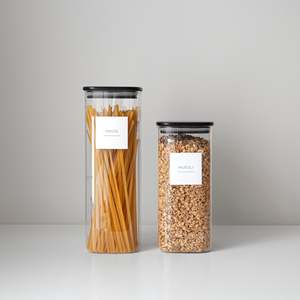 Glass Jars: Square Bamboo Glass Jar 1700ml