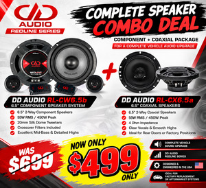 DD Audio 6.5″ Component + Coaxial Speaker Combo | RL-CW6.5B + RL-CX6.5A | 450W Each