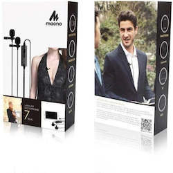Wireless Microphones: 2 x Lavalier Microphone for Podcast Free Clip-on Lapel Mic MAONO AU-200