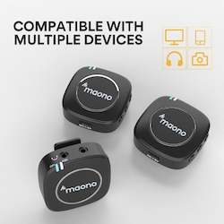 Wireless Microphones: Wireless Mic 2-Person Real-time Monitoring and Mute  MAONO WM820 A2