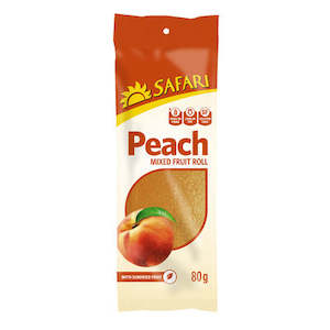 Fruit Snacks: Safari Peach Fruit Roll 80g