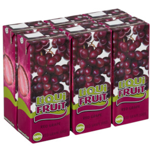 Fruit Drinks 1: Liqui Fruit Red Grape Juice Box 250ml - 6 Pack