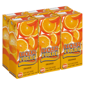 Fruit Drinks 1: Liqui Fruit Orange Fruit Juice Blend Box 250ml - 6 Pack