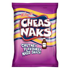 Chips 1: Willards Cheasnaks Chutney Flavoured Maize Snack 135g